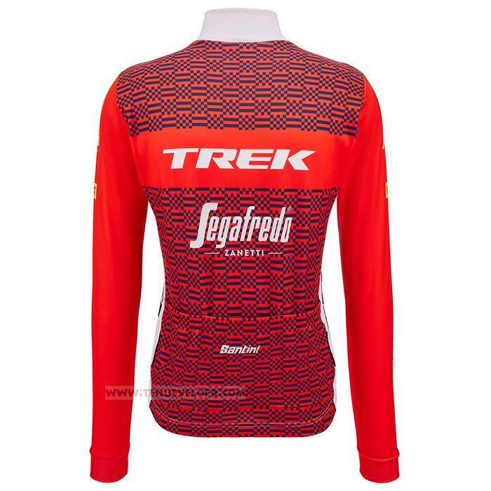 2023 Maillot Cyclisme Trek Segafredo Orange Blanc Manches Longues et Cuissard
